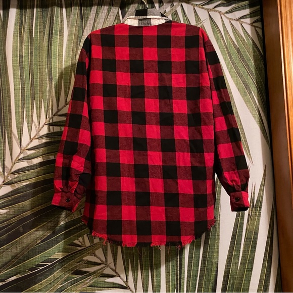 Steve Madden Mixed Flannel Button Down - Picture 2 of 5
